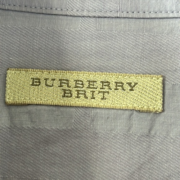 Burberry Brit Light Purple Button Front Shirt w Subtle Plaid Design Size Large - Picture 3 of 13